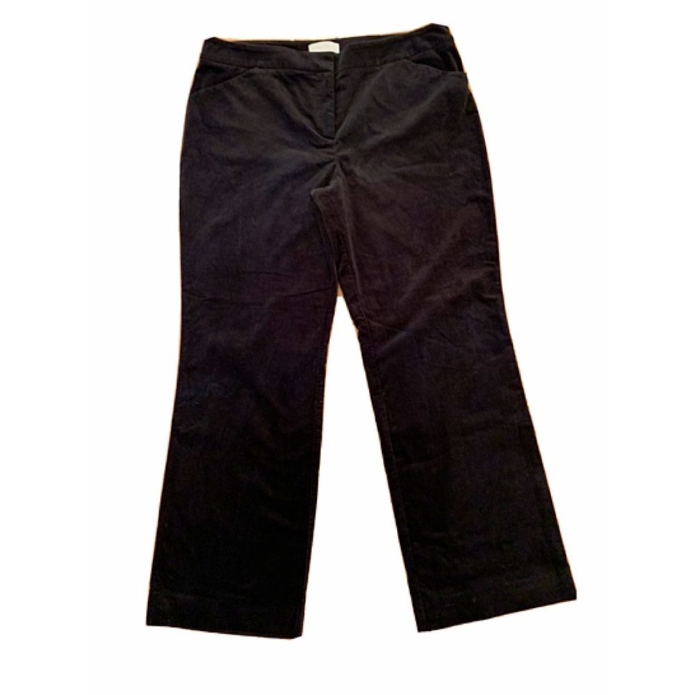 TALBOTS SIGNATURE Sz 16 Midnight Black Stretch Velvet Dress Pants
